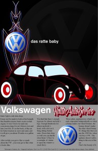 Created in Illustrator and InDesign,based on and use of text from VW ad.