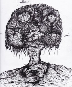 Pencil and  Graphic Pen on marker paper