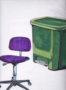 chair ,waste basket